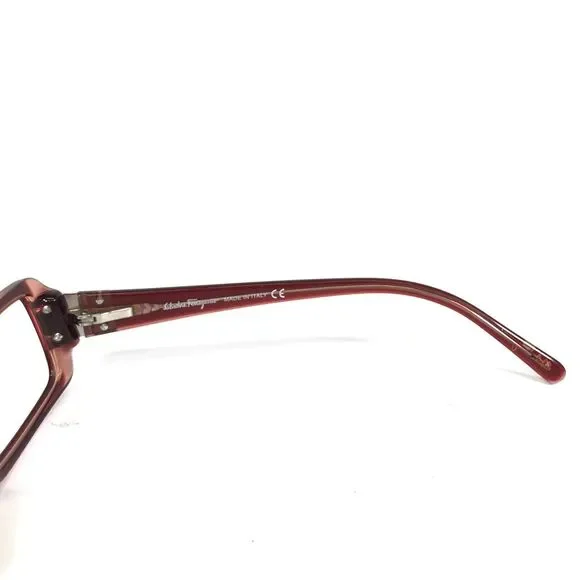 Salvatore Ferragamo Eyeglasses Frames 2613-B 462 Red Burgundy Cat Eye 52-15-135 - Picture 8 of 13